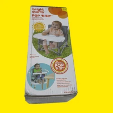 Bright Starts Pop N Sit Portable Booster Seat Gray #5838 z46/7