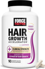 Force Factor Hair Growth Accelerator Multivitamin for Women  Men, with Lustriva