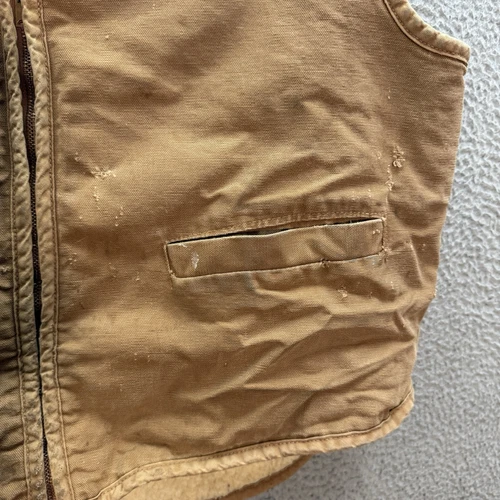 Chaleco Carhartt De Colección Para Hombres XL Lona Tostada Forrado Sherpa Ropa de Trabajo Tareas de Granero Años 90 - Imagen 10 de 14