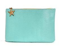 Ocean Green Makeup Bag With Starfish Pull Zipper Pouch NEW