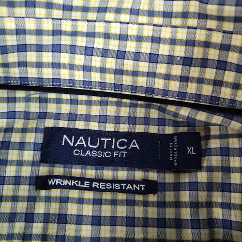 Camisa Nautica Hombre Calce Clásico Resistente a Arrugas Manga Larga Verde Cuadros Talla XL - Imagen 6 de 9