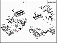 Genuine MERCEDES A207 C204 C207 S204 S212 W204 W207 Air intake hose 2710900982