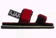 Pajar Canada Size 5.5 Mara Strap Plaid Faux Fur Slingback Slippers New Tags
