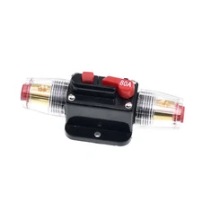 1pc Reset Inline Fuse Holder DC Circuit Breaker 4 8 GA AWG 12v 80A Amp Car Audio