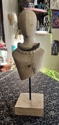 Benzara Stunning Hand Carved Bust Figurine on Stand, Rare Original Sculpture.   