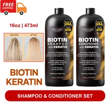 Biotin Shampoo & Conditioner Set with Keratin Strengthen For Hair Growth Repair