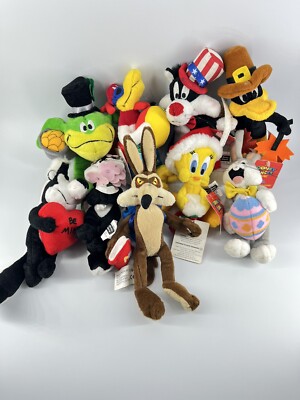 Vtg 1999 Warner Bros A Looney Tone Year Beenie Plushies Lot As Is **Plz