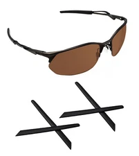 Black Replacement Ear Socks for Oakley Wire Tap 2.0 OO4145 Non-Slip Temple Tips