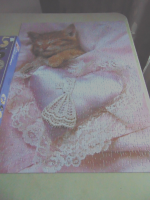 Vintage 550 Pc Cat Puzzle 40 Winks Kitten 18