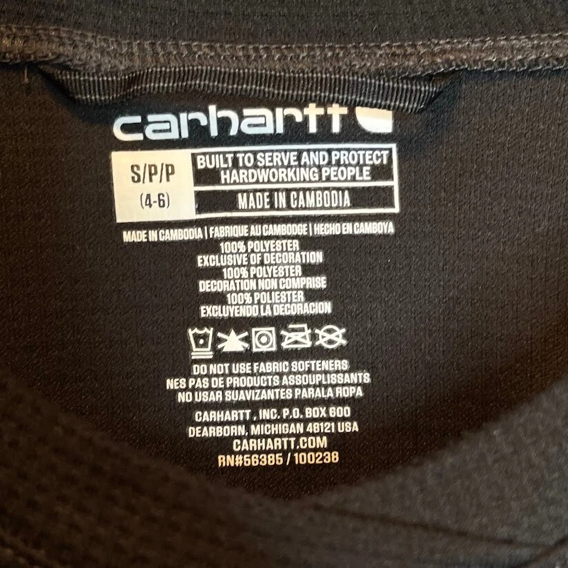 Carhartt Base Layer女式小号黑色套衫力量工作运动 — 第 4/4 张图片