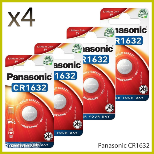4 X Panasonic CR1632 3V Lithium Coin Cell Battery 1632 DL1632 BR1632