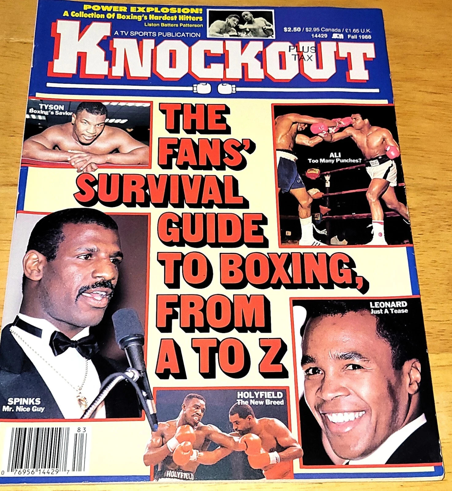 Knockout Boxing Magazine Fall 1988 Tyson/Ali/Spinks Cover Newsstand Ed. FINE/VF - 画像1/5