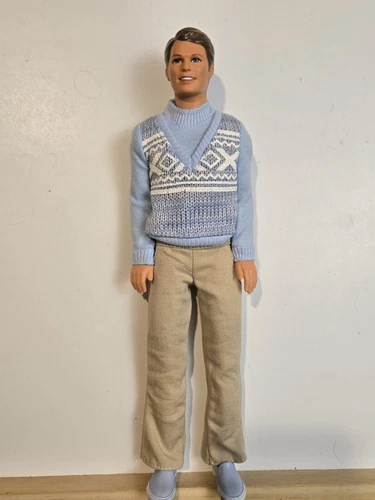 Vintage Ken Doll Brunette Captain Kirk Head Redress Restyle Ooak EUC C441G