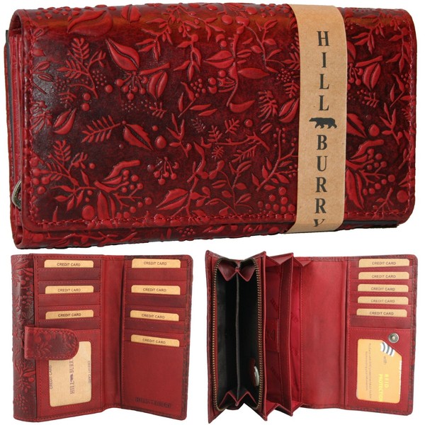 Hill Burry | GeldböRse Geldbeutel Geldtasche | Damen Frauen Portemonnaie Leder-image