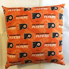 NHL PHILADELPHIA FLYERS COMPLETE 15 X 15 COTTON PILLOW - GIFTS 4 Styles