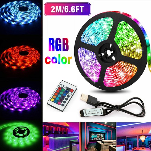 5V USB LED Strip Lights TV Back Light 5050 RGB Colour Changing with 24Key Remote - Picture 2 of 12