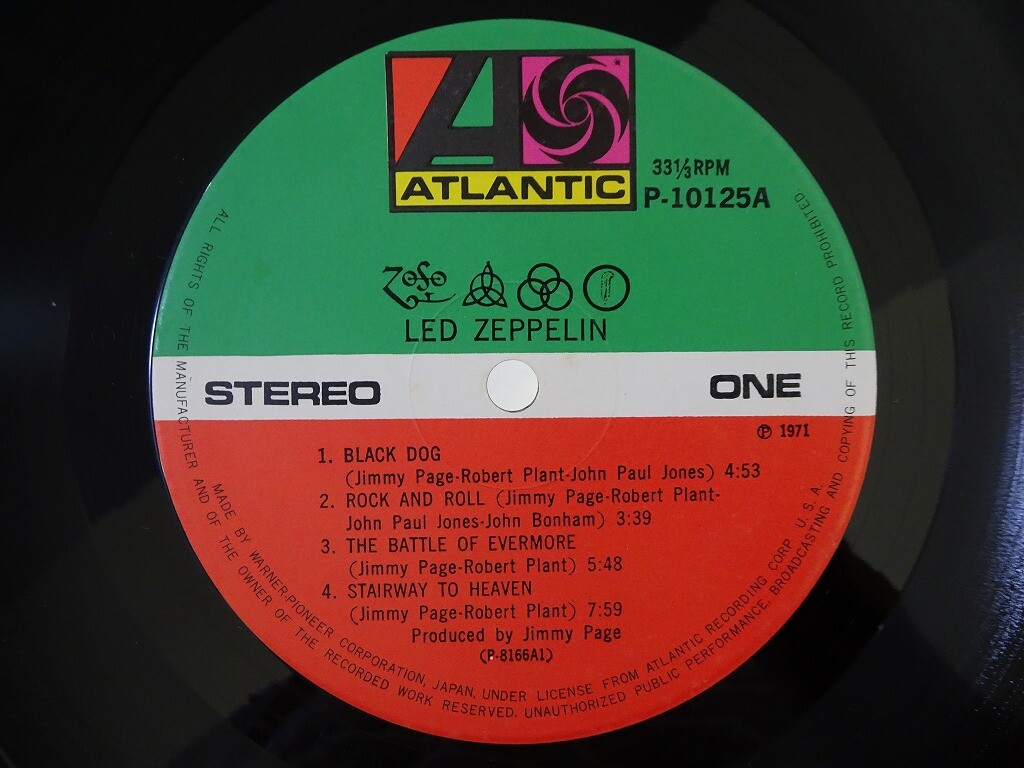 PALM LPレコード Led Zeppelin IV Atlantic P-10125A Japan VINYL LP OBI | eBay
