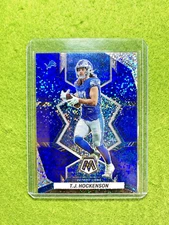 TJ Hockenson BLUE SPARKLE PRIZM SSP CARD LIONS 2022 TJ HOCKENSON Mosaic  VIKINGS