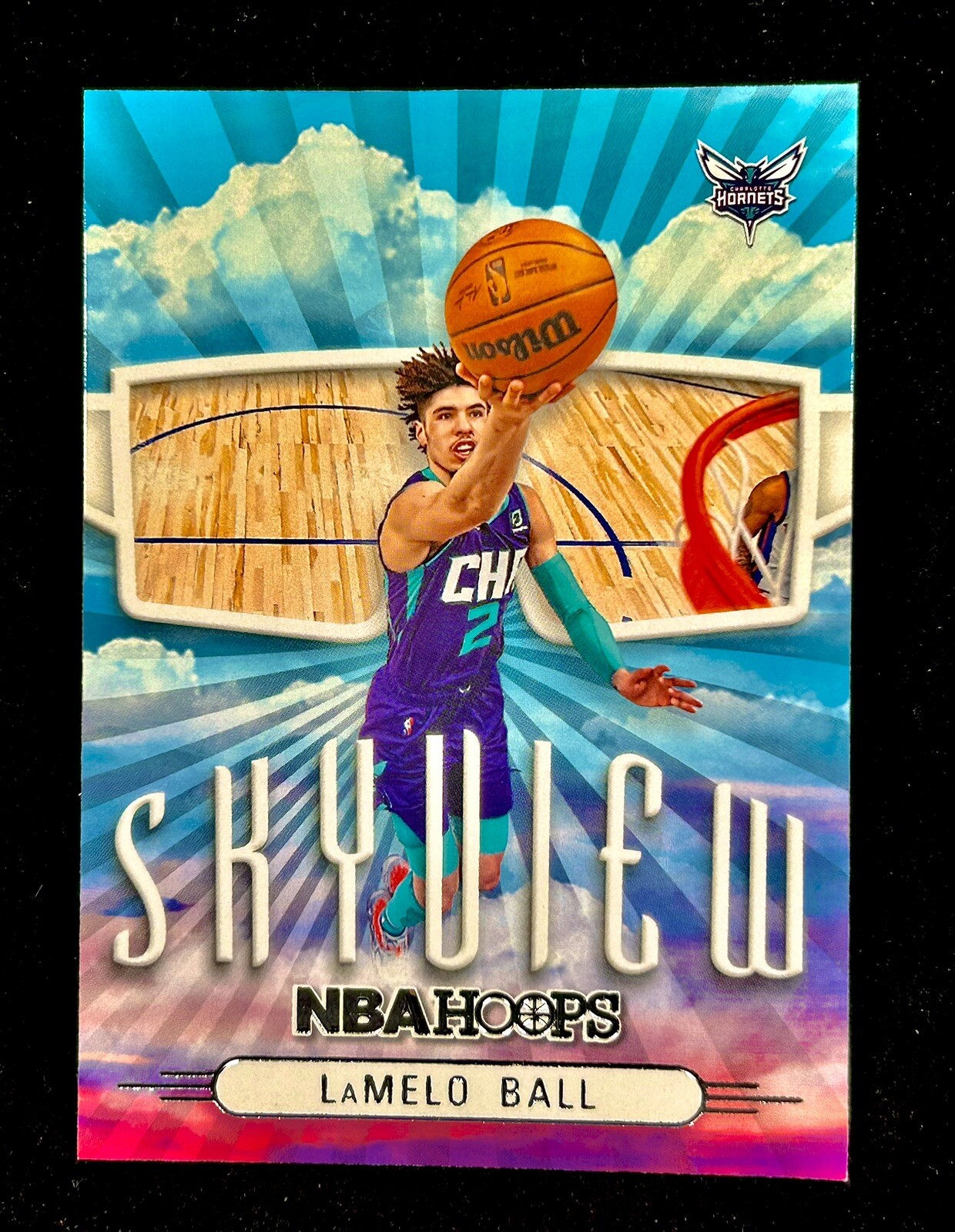 2022-23 Panini NBA Hoops - Skyview Holo #5 LaMelo Ball - Hornets Insert