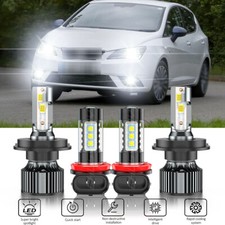 For Seat Ibiza 2008-2015 H4 LED Headlight Hi Lo Beam H11 Fog Light Bulb Combo
