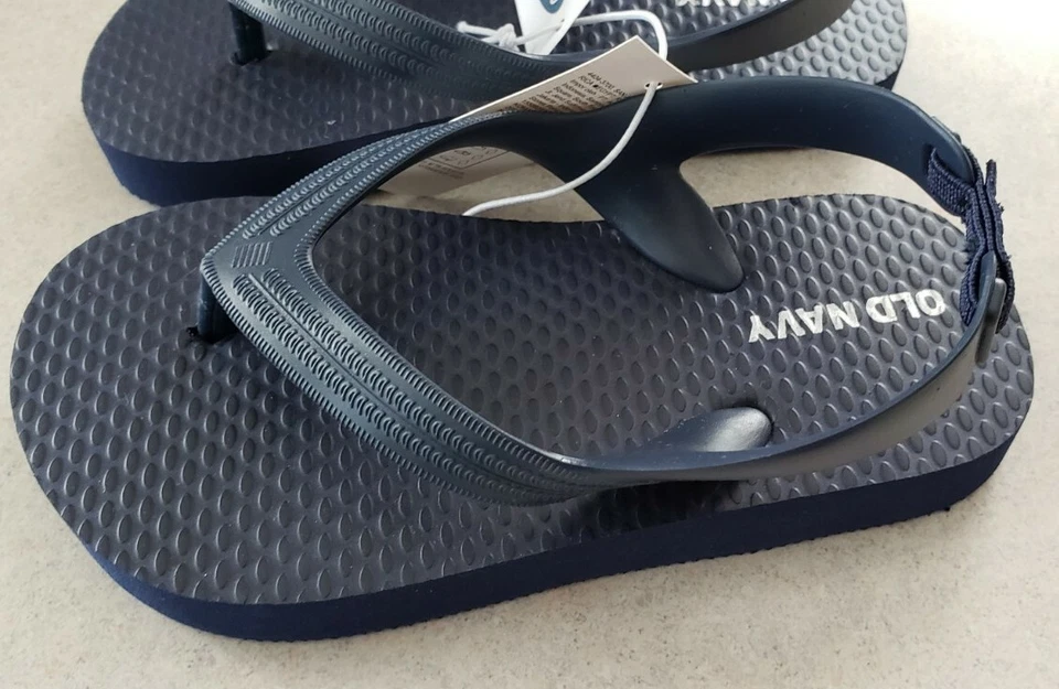 Old Navy 学步儿童 男孩 6 7 9 11 拖鞋 凉鞋 海军蓝 踝带 #17121 — 第 2/4 张图片