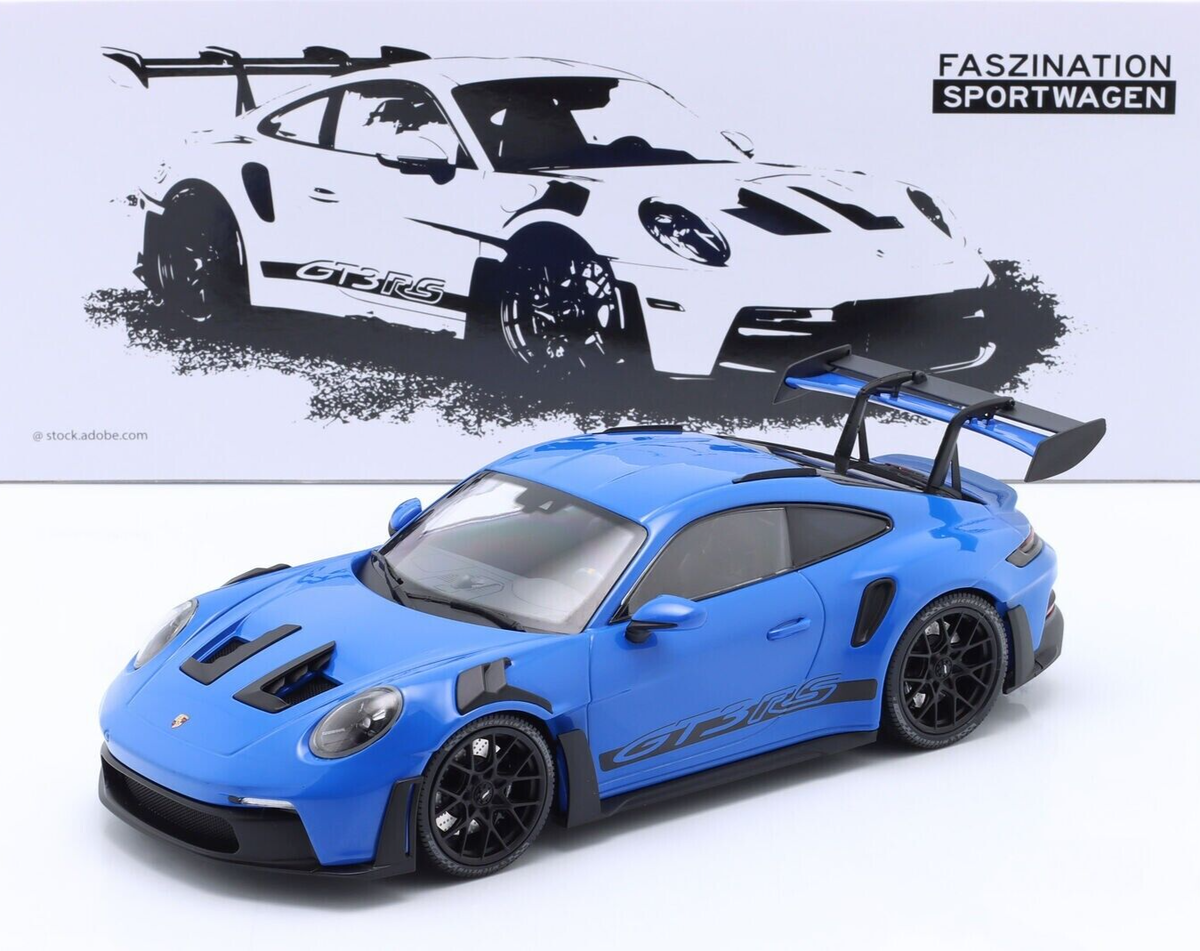 1/18 Porsche 911 992 GT3 RS 2023 Blue with Black Rims by 1/18 Porsche 911 992 GT3 RS 2023 Blue with Black Rims by