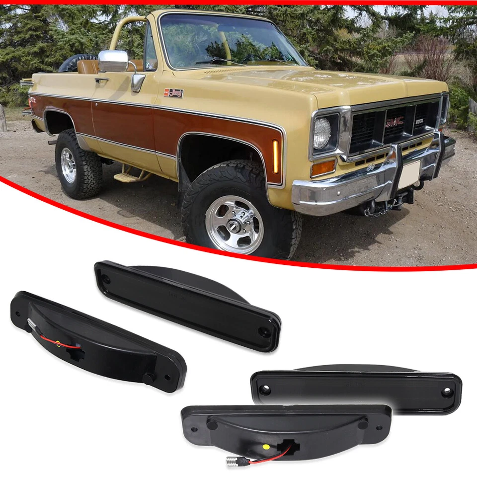 Luz de señalización lateral LED para camioneta Chevy Blazer Suburban Jimmy GMC K15/K25 73-1980 Foto 3 de 4