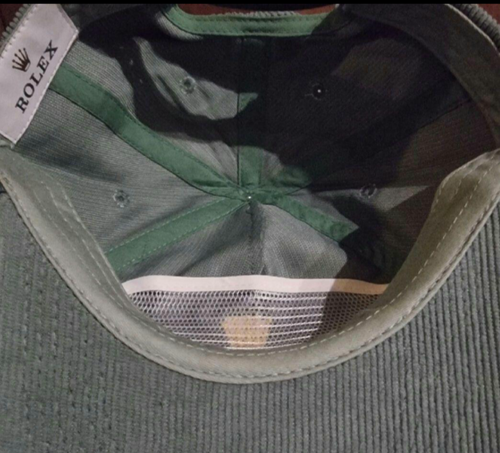 Rolex Logo Corduroy Trucker Cap Vintage 80s 90s Green Embroidery Rare Hat. - Picture 3 of 4