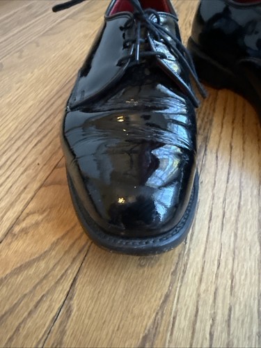 Allen Edmonds Spencer Black Size 8 EEE Patent Leather Oxfords Shoes Derby Tuxedo - Picture 9 of 15