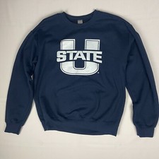 Utah State University Gildan Blue Sweatshirt Adult Collegiate Size Medium
