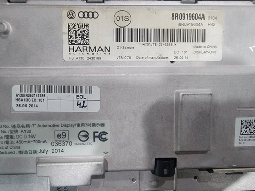 09-2017 Audi A4,S4,A5,S5,RS5,Q7,Q5,SQ5 MMI Navi Radio Display LCD Screen B8/B8.5 - Picture 14 of 24