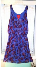 Anthropologie Chelsea & Violet Lace Up Floral Boutique Dress Pockets Size Small