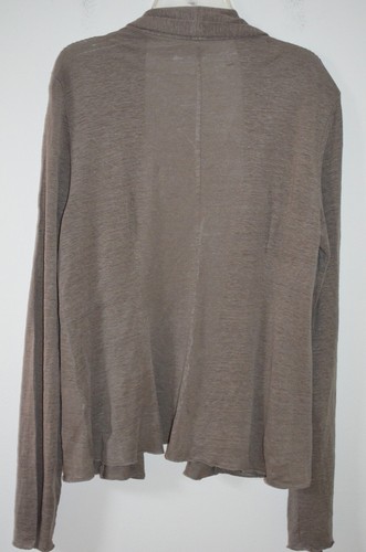 Eileen Fisher Brown 100% Linen Long Sleeve Cardigan Sweater Size M - Picture 6 of 12