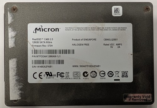 Micron RealSSD C400 2.5" 128GB SATA 6GB/s SSD (MTFDDAK128MAM-1J1) - Imagen 1 de 2