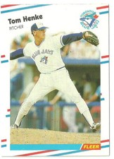 TOM HENKE TORONTO BLUE JAYS #112 - FLEER NM-MT 1988