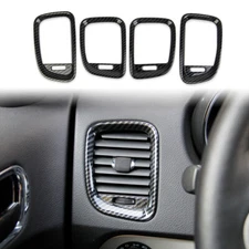 Carbon Fiber Style Dashboard Air Vent Outlet Trim Cover for Dodge Durango 2011+