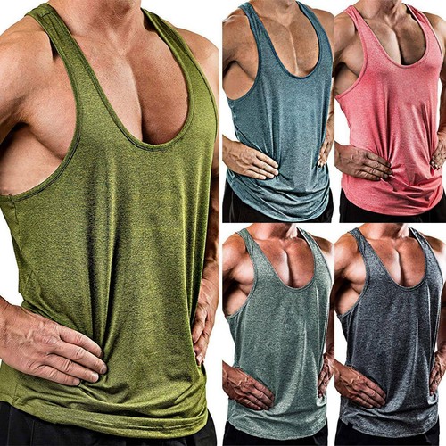 Men's Sleeveless Workout Tank Top Bodybuilding Gym Sports Muscle Fitness T-Shirt