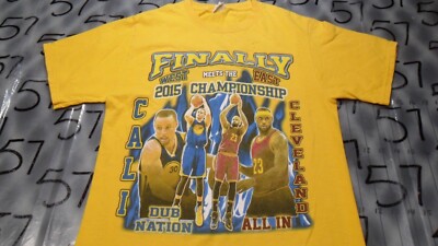 Small 2015 NBA Finally Golden state Cleveland Lightly Cracking Damaged Shirt