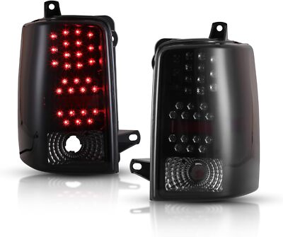 For 1997-1998 Jeep Grand Cherokee Pair LED Tail Lights Smoke Rear Brake Lamps
