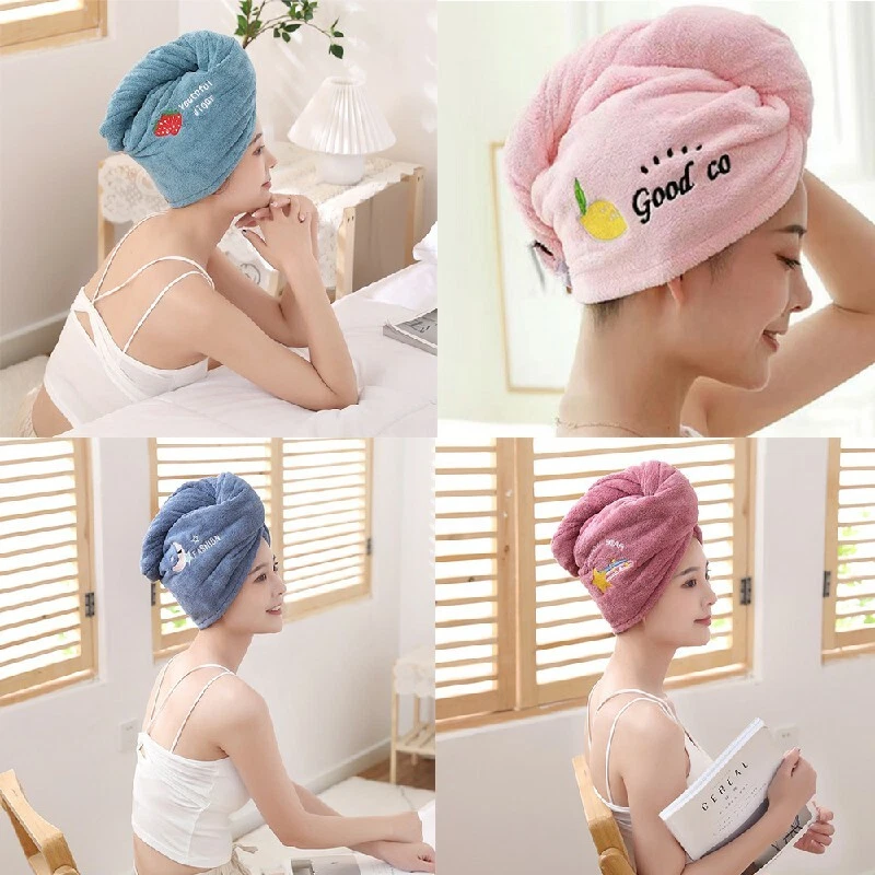 Rapid Drying Towel Dry Hair Cap Coral Fleece Absorbent Shower Cap Quick- Drying | eBay