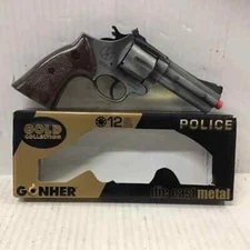 Gonher Gold Collectibles 12 Shot Die Cast Police Pistol ~ NIB