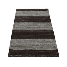2' x 3' Brown Flat Weave Kilim Undyed Natural Wool Hand Woven Sample Rug R87822