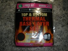 polar extreme thermal women's base layer long john's set top bottom large