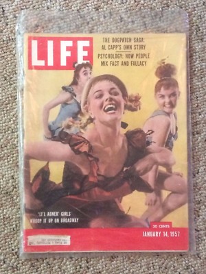 Life Magazine Li'l Abner Girls Whoop it up on Broadway Jan 14 1957 Al Capp Story