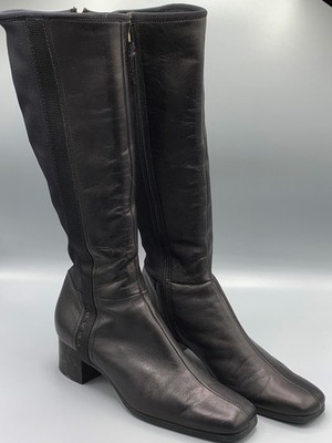 Schuhe Stiefel Schwarz Leder 39 PRADA Boots Stiefel Schwarz Damen