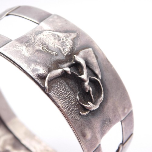 SIGNED BRUTALIST 835 SILVER MORPHED SHEETS CUFF BRACELET - Picture 15 of 16