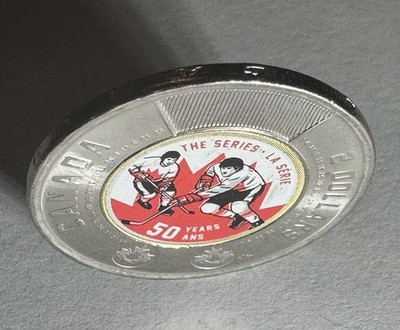 2022 Canadian 50 Yrs Hockey Summit Series Toonie $2 Dollar Colorized Coin UNC BU
