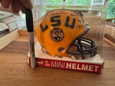RIDDELL MINI YELLOW HELMET LSU AUTOGRAPHS BILLY CANNON HEISMAN TROPHY 1959