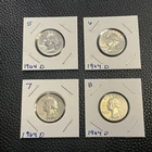 1964 D 90% Silver US Washington Quarter Lot Of 4 - Clean Examples