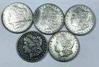 *LOT OF 5 MIXED DATE MORGAN SILVER DOLLARS* NR #C1767